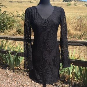 Black Lace Long Sleeve Dress, Halloween 🧙♀️